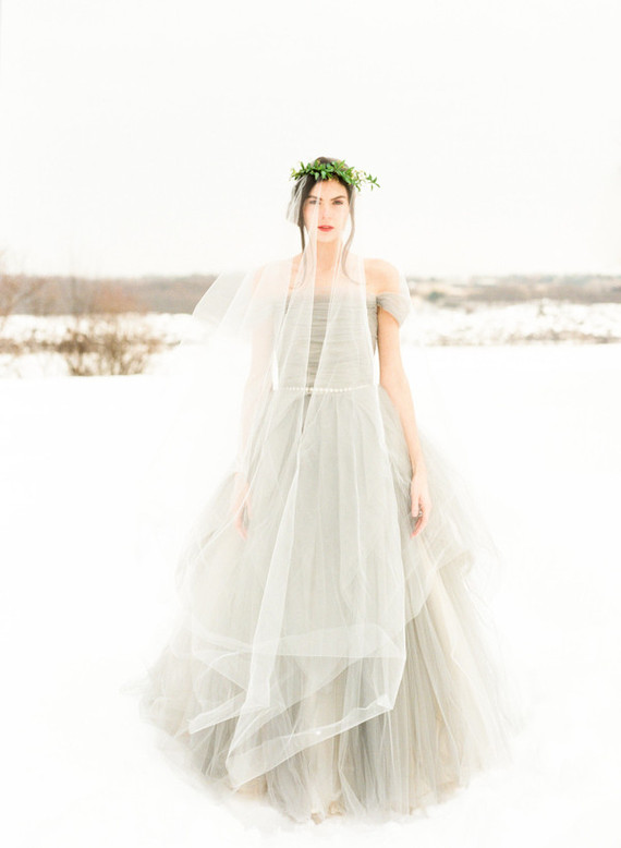 Grey Sarah Nouri wedding dress