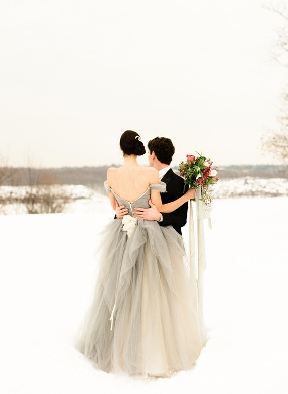 Grey Sarah Nouri wedding dress