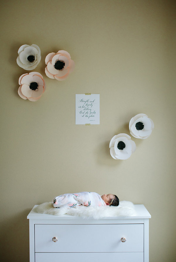 paper flower nursery decor