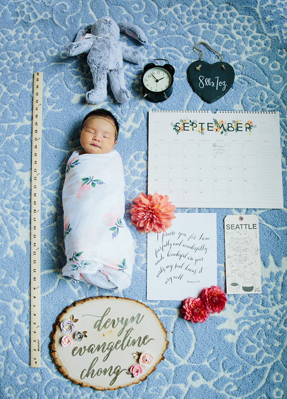 Baby girl birth announcement