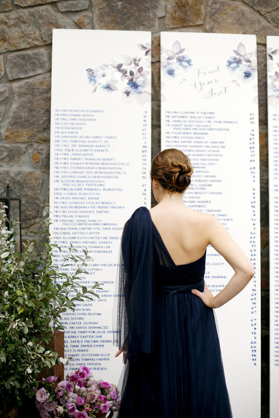 Elegant scroll escort cards