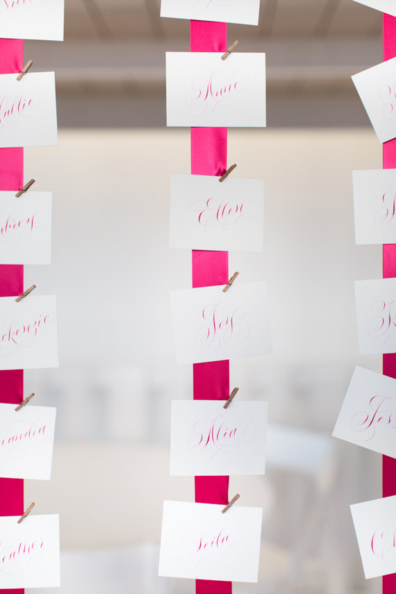 calligraphed escort cards