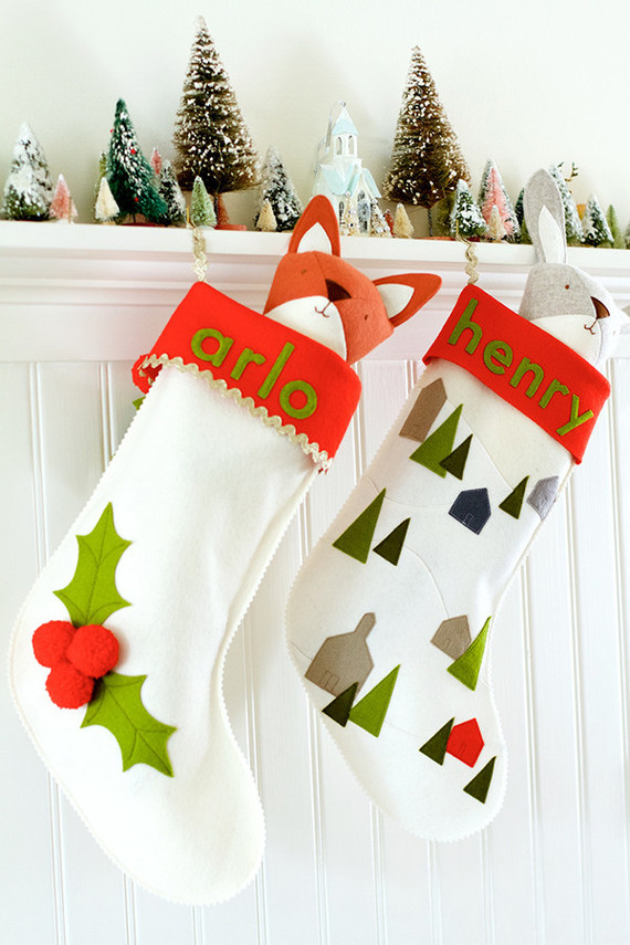 DIY felt stocking tutorial with Walnut Animal Society Inspiration