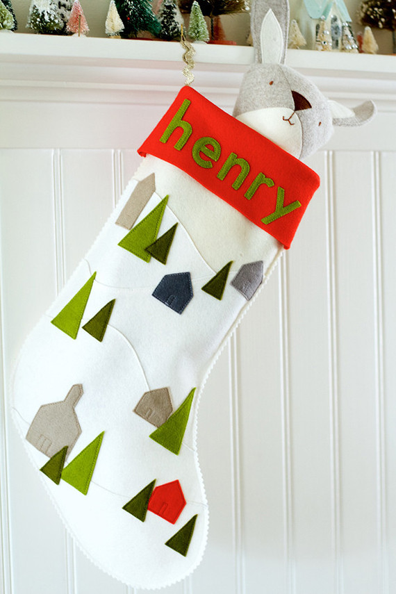 DIY felt stocking tutorial with Walnut Animal Society Inspiration