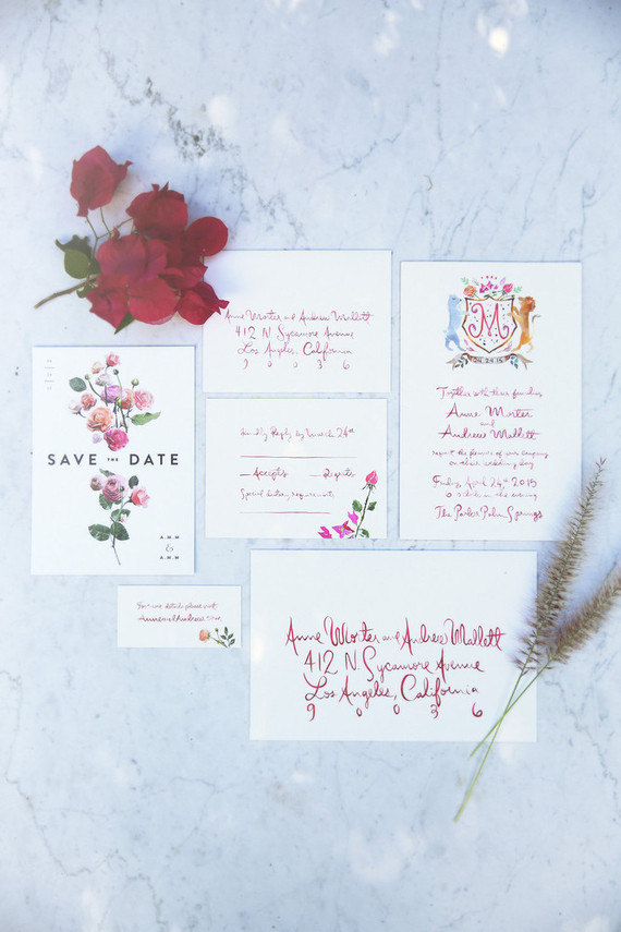 Illustrated wedding invitation