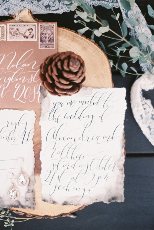 Rustic winter wedding invitations