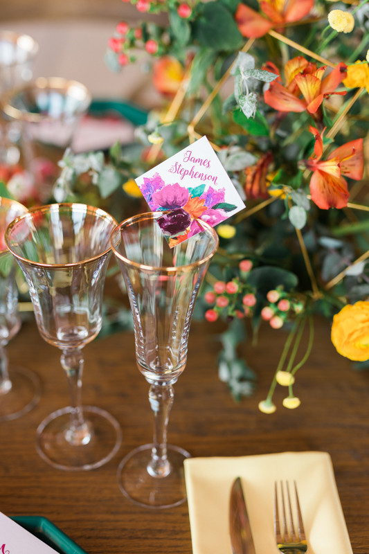 Colorful geometric wedding inspiration