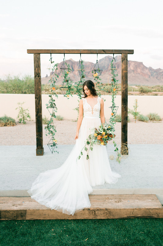 Geometric ceremony wedding backdrop Inspiration