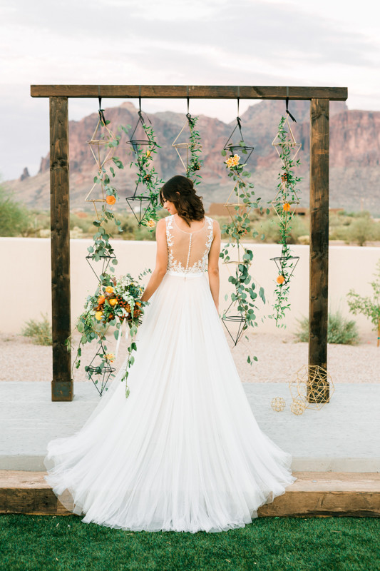 Geometric ceremony wedding backdrop Inspiration