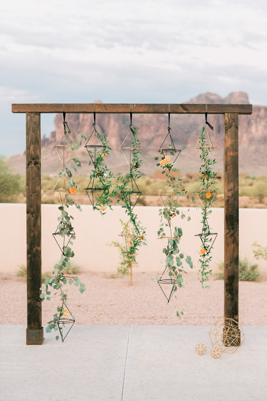 Geometric ceremony wedding backdrop Inspiration