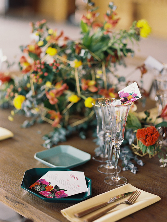 Colorful geometric wedding inspiration