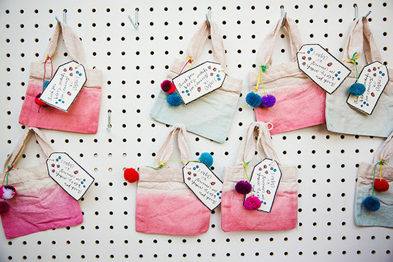 dip dyed favor bags