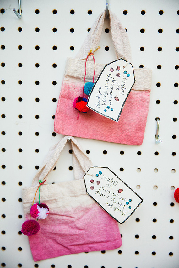 dip dyed favor bags
