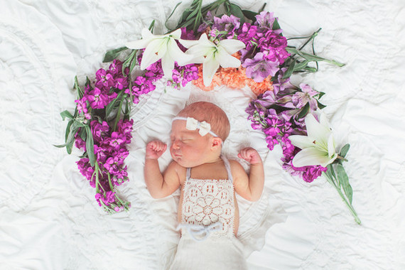 floral styled newborn photos