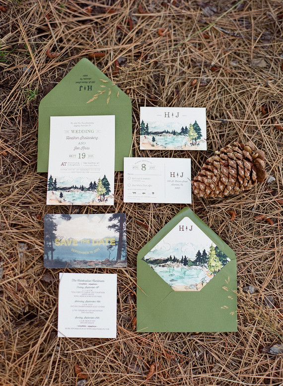 Tahoe wedding invitation