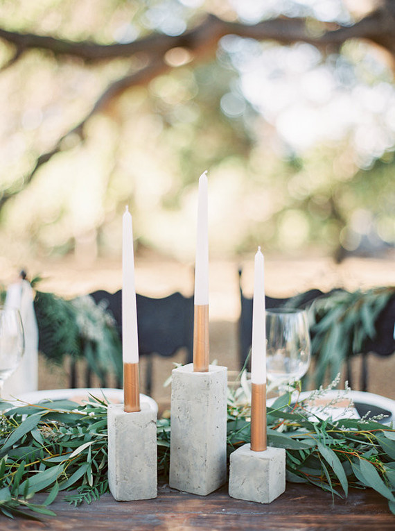 Modern cement candle sticks