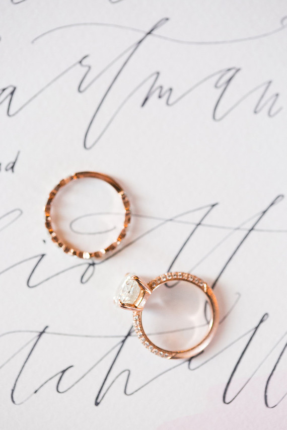 Rose gold wedding rings Inspiration