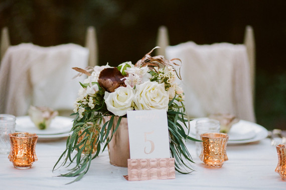 Copper and white winter wedding