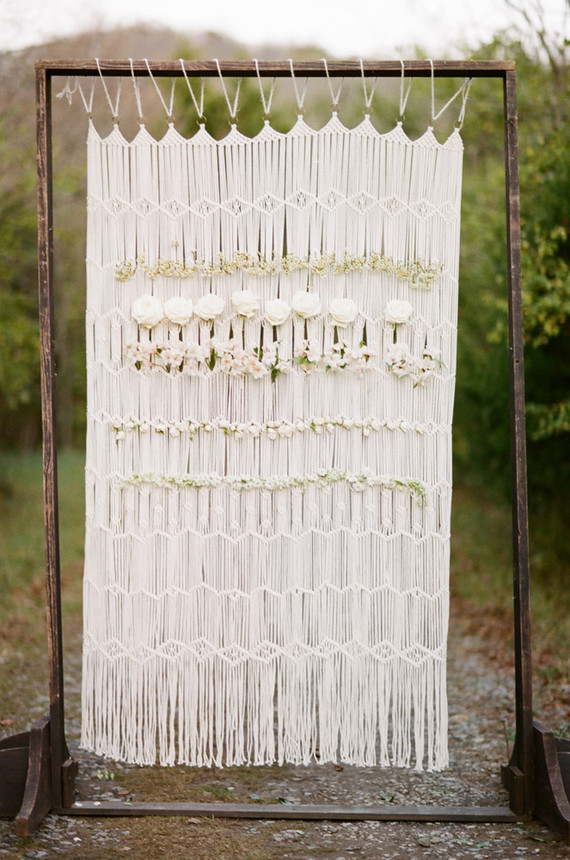 Macrame ceremony backdrop