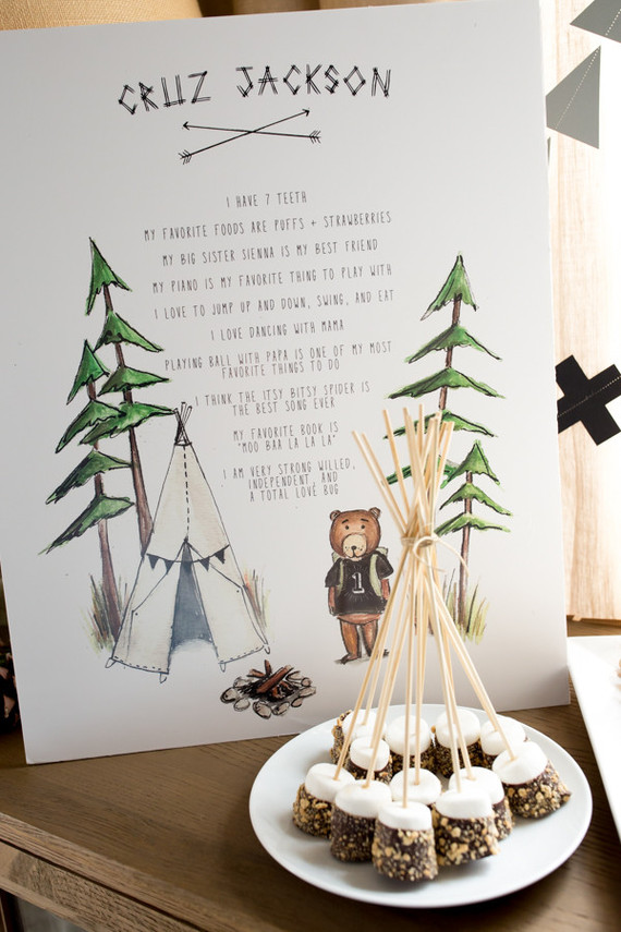 wintery camp themed birthday