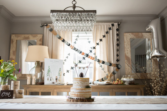 wintery camp themed birthday