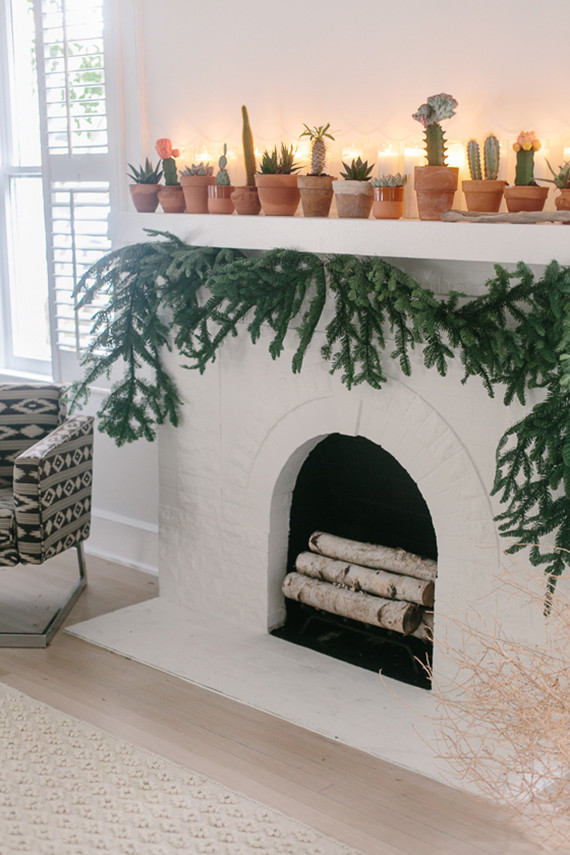 Desert holiday mantel