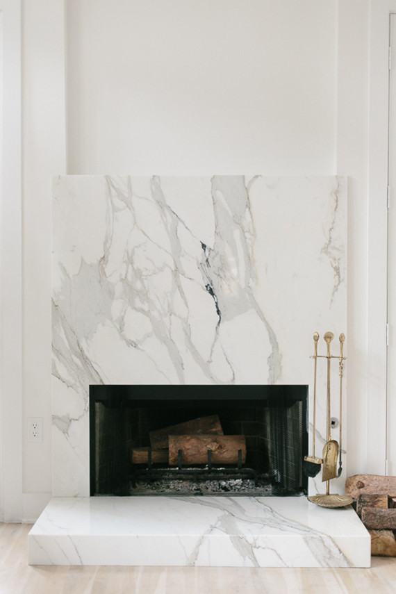Marbled fireplace