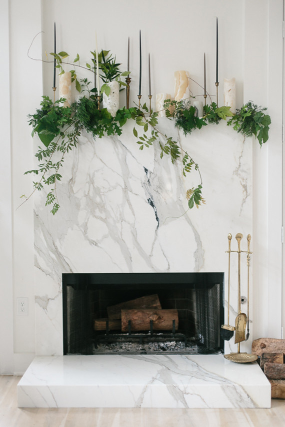 DIY Glam holiday mantel
