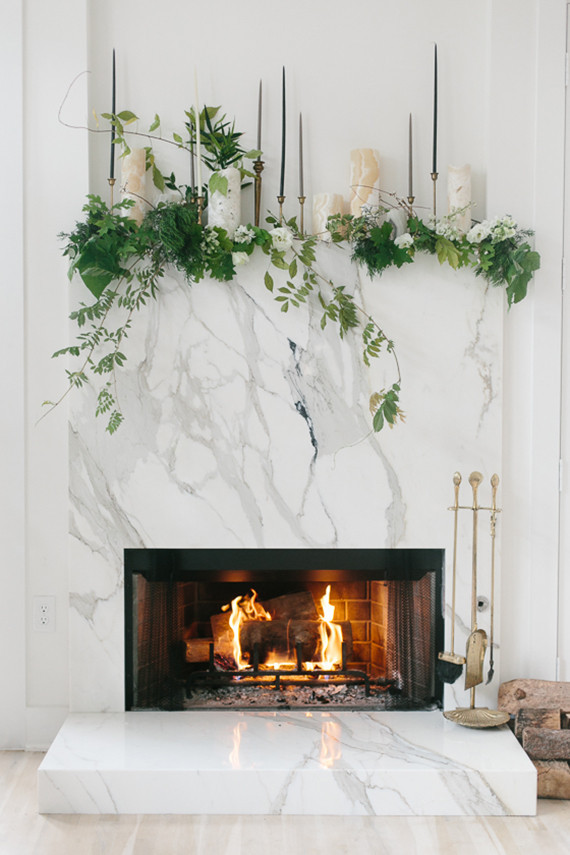 Glam holiday mantel