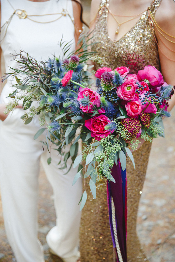 Jewel toned bridal bouquet