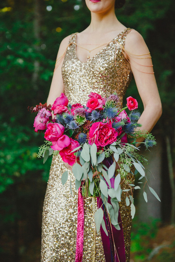 Jewel toned bridal bouquet