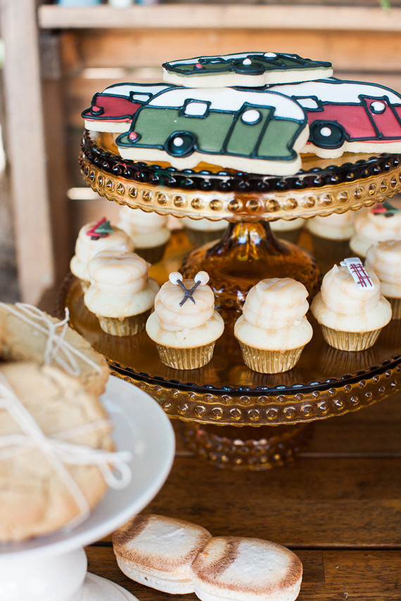 Camping themed cookies