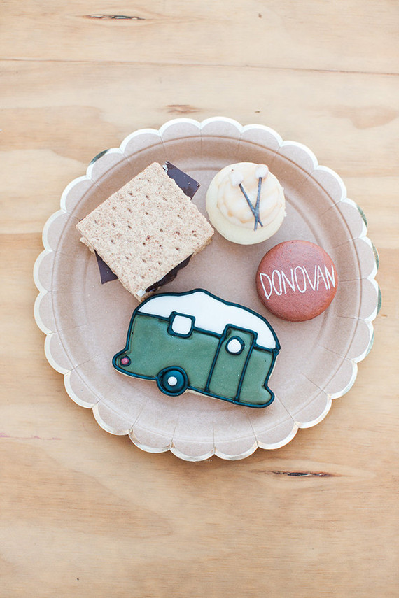 Camping themed cookies