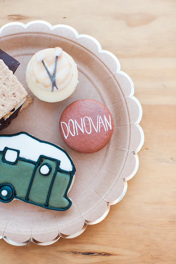 Camping themed cookies