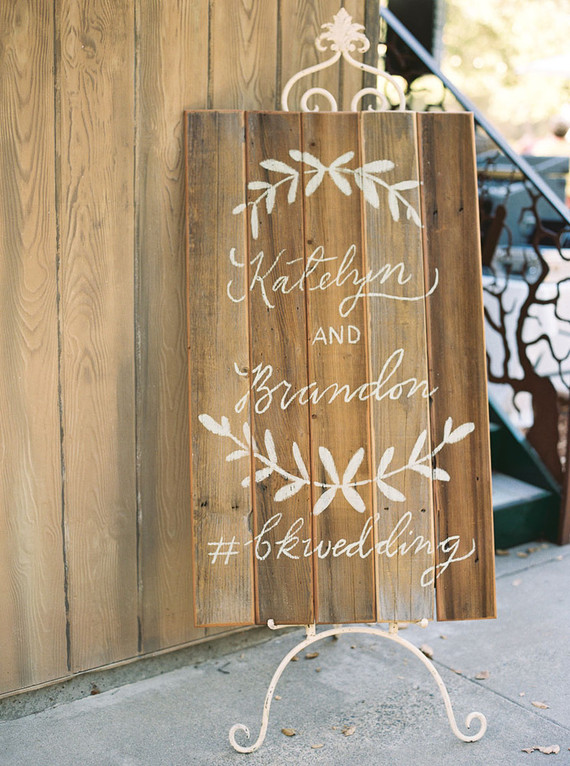 Rustic wood wedding signage