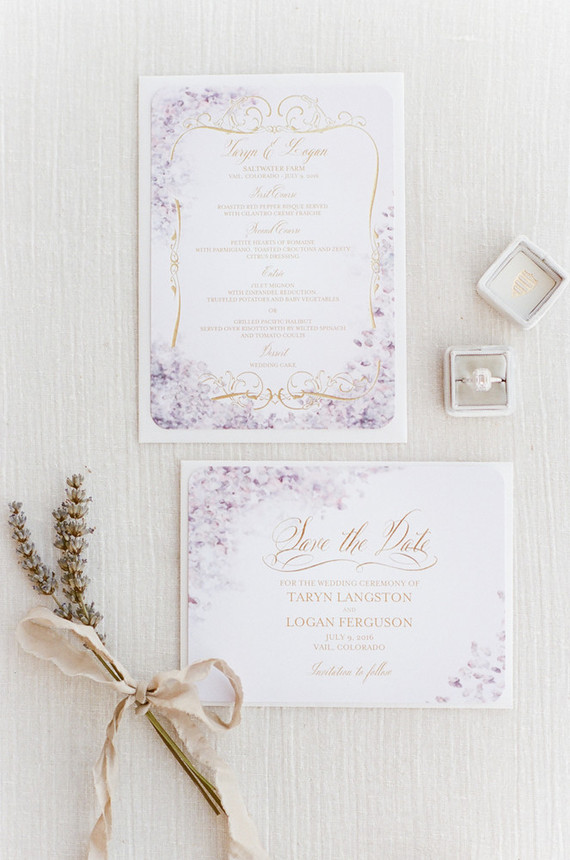 Lavender wedding invitations