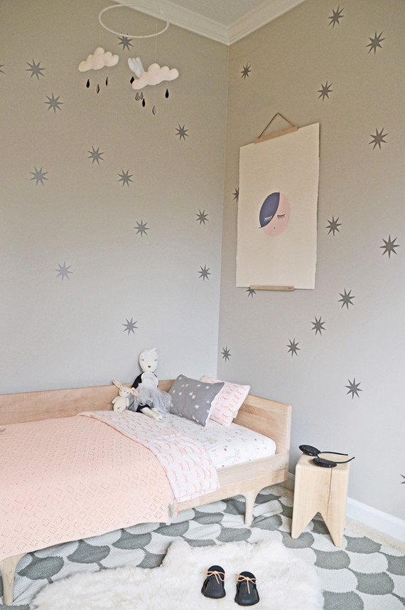 pink and grey girls room Inspiration