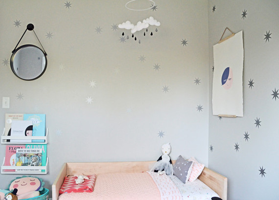 pink and grey girls room Inspiration