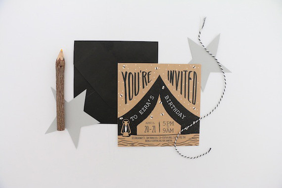 Moon and Stars slumber party invites