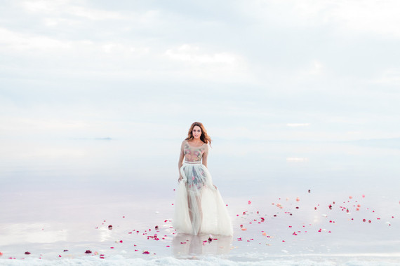 Floral wedding dress