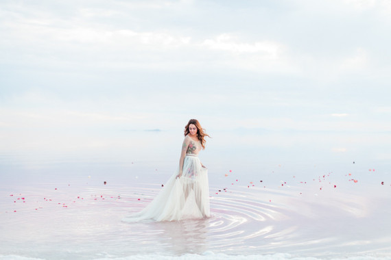 Floral wedding dress