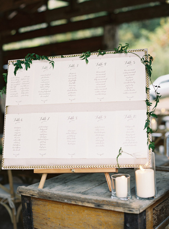 Escort card setting chart
