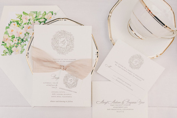 Elegant fall wedding invitation suite