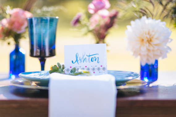 Calligraphy escort cards