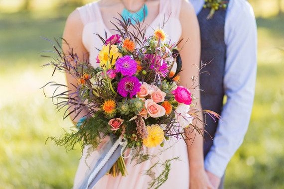 Colorful fall bridal bouquet