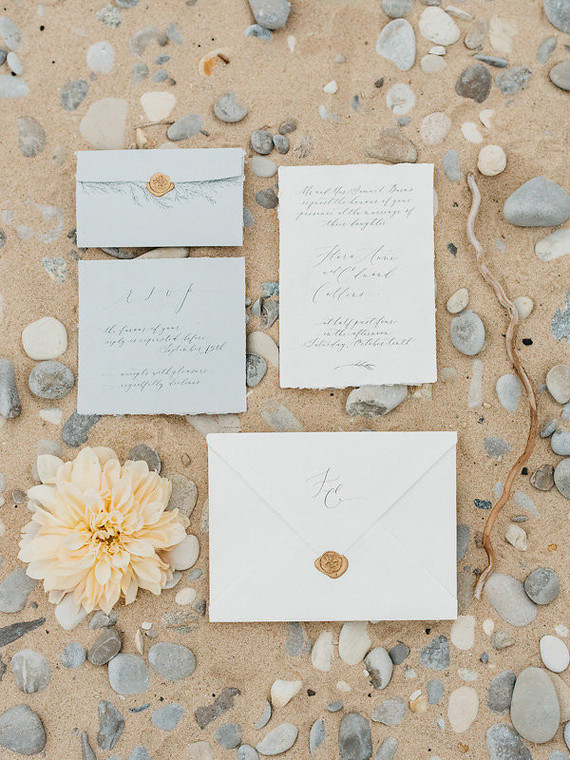 Organic seaside wedding inspiration Inspiration