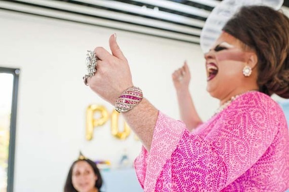 Drag queen party guest