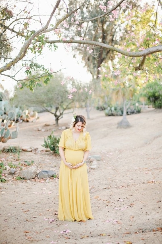 Cactus garden maternity photos