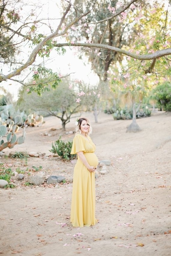 Cactus garden maternity photos