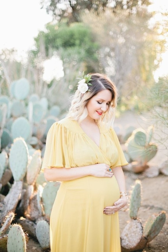 Cactus garden maternity photos